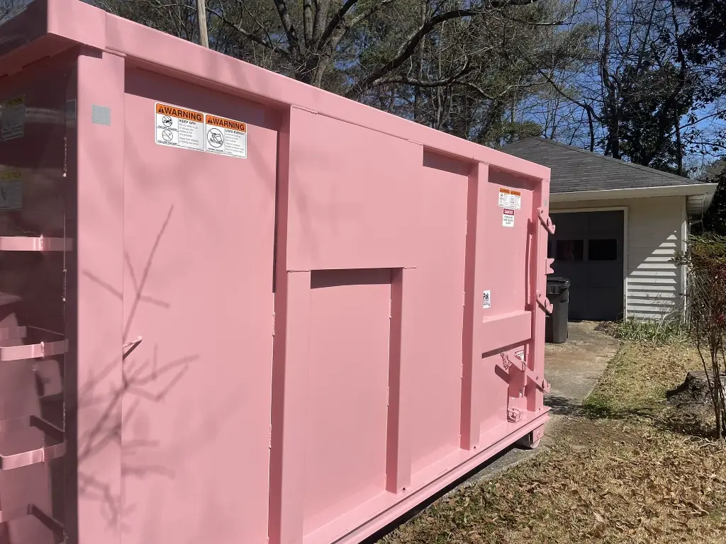 Side of 21 yard dumpster